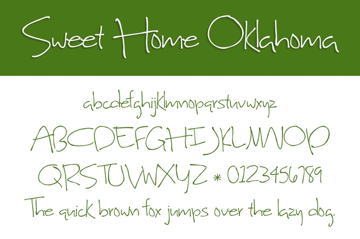 Sweet Home Oklahoma字体 2