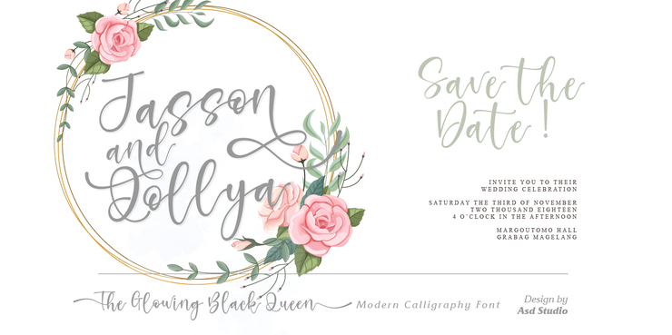 The Glowing Black Queen字体 2