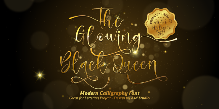 The Glowing Black Queen字体 6