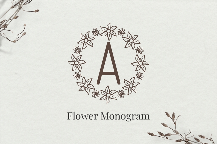 Flower Monogram字体 1