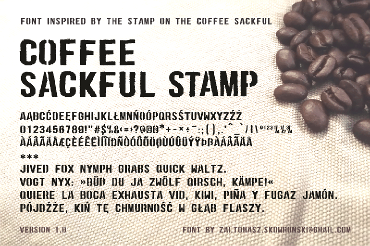 Coffee Sackful Stamp字体 1