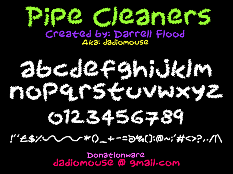 Pipecleaners字体 1