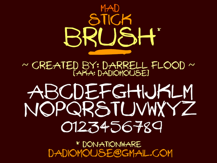 Mad Stick Brush字体 1