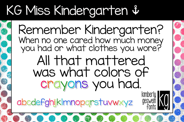 KG Miss Kindergarten字体 2