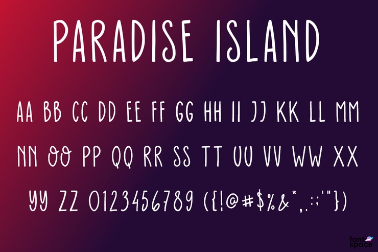 Paradise Island字体 7