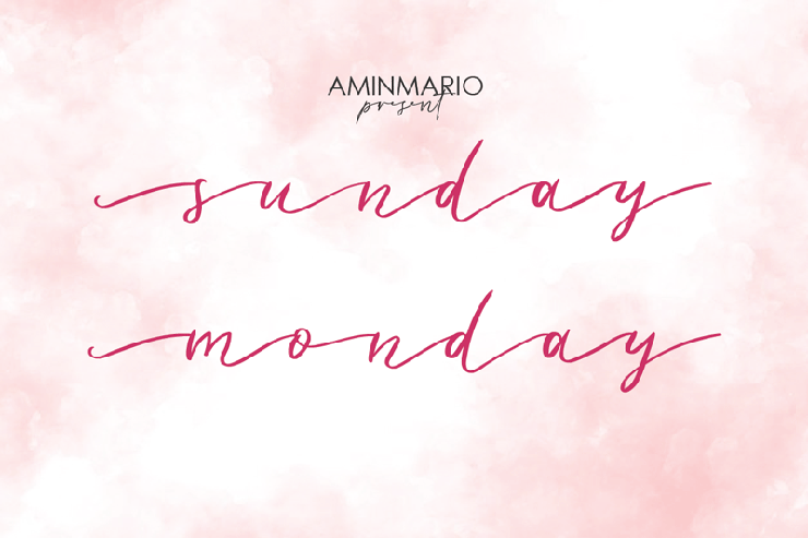 sunday monday字体 1