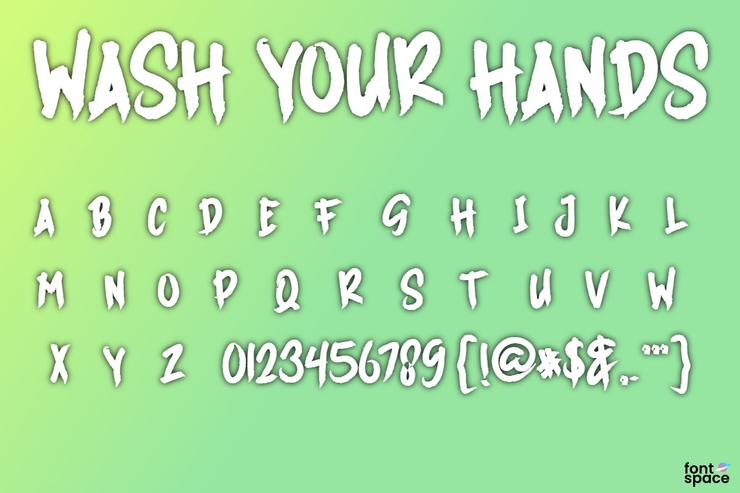 WASH YOUR HANDS字体 1