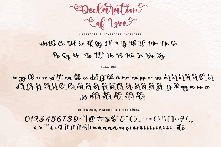 Declaration of love字体 1