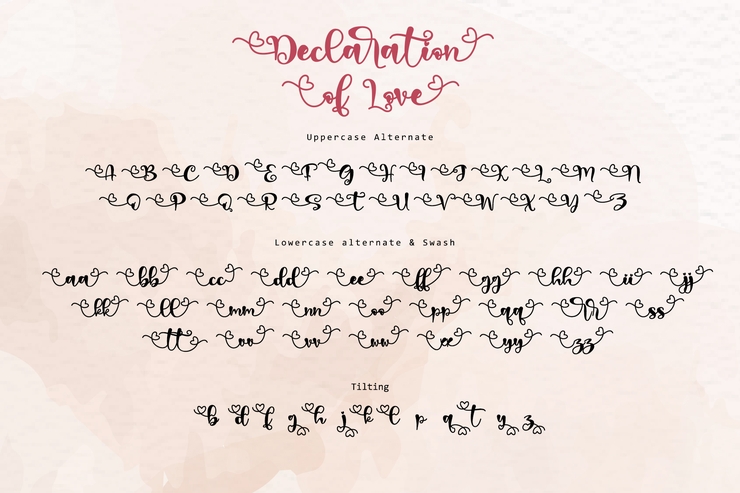 Declaration of love字体 4