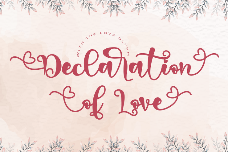 Declaration of love字体 6