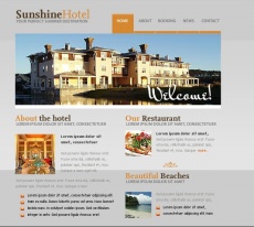 阳光饭店网站模板falsh素材