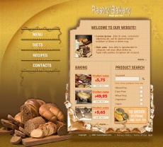 欧美面包美食flash网站模板