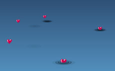 flash红心浮出水面涟漪效果