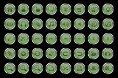 绿色水晶多媒体按钮flash动画
