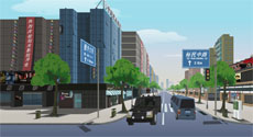 矢量城市街景flash动画