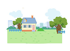 卡通树跟房子flash动画