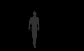 黑色背景男性走路剪影动态flash动画