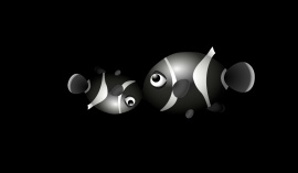 两只可爱灰色小丑鱼flash动画