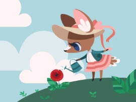 浇花的优雅狐狸小姐flash动画
