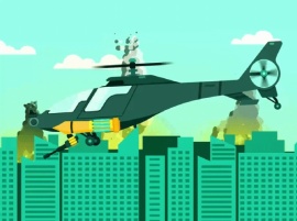 绿色战斗机在空中作战flash动画