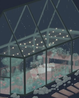 雨夜玻璃屋浪漫瞬间flash动画