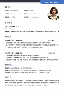 数字营销经理GoogleAds跨境电商简历模板