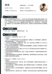 技能型灰色项目经理个人简历模板