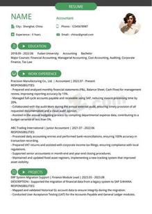 3年经验会计英文个人简历模板