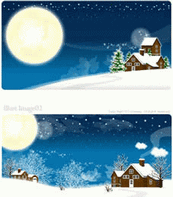 矢量下载圣诞雪夜