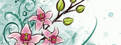 矢量图手绘百合花