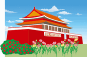 天安门国庆节矢量图