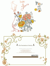 韩国精美花形矢量图