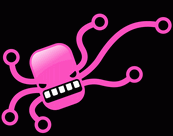 凶恶小怪物插画矢量图