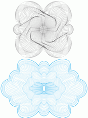 2款防伪线条花纹矢量图