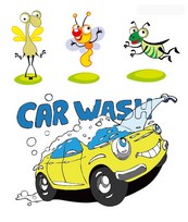 卡通昆虫和汽车矢量图下载