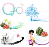 韩国可爱花纹矢量图下载