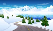 圣诞节雪景矢量图下载