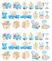 可爱汽车货物图标矢量图下载