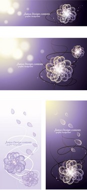 紫色梦幻花卉矢量图下载