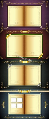 高雅精装书籍矢量图