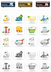商务购物图标矢量图