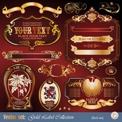 欧式花纹瓶贴矢量图