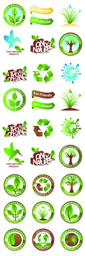 绿色生态标签矢量素材