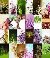 各种花纹卡片矢量素材下载