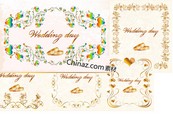 花纹装饰框婚礼卡矢量图