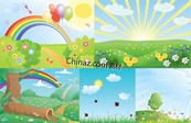 夏季卡通图案矢量图下载