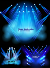 蓝色舞台光效矢量图下载