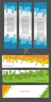 炫彩创意横幅旗帜设计矢量素材
