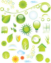绿色自然图标矢量素材