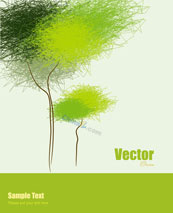 绿色抽象树背景矢量素材